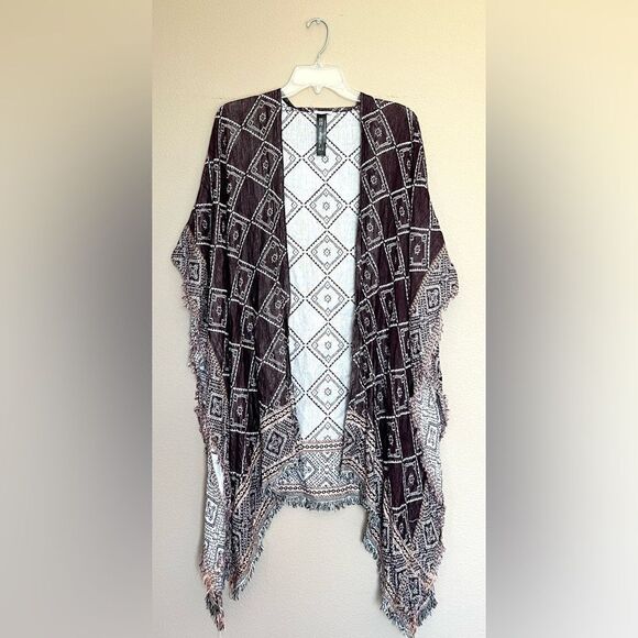 Ecote Boho Open Longline Cardigan Kimono - Picture 1 of 8